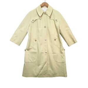 Vintage Misty Harbor The Paris Women's Yellow Trench Rain Button Coat Size 12